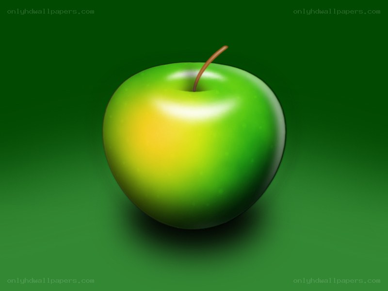 green apple on green background