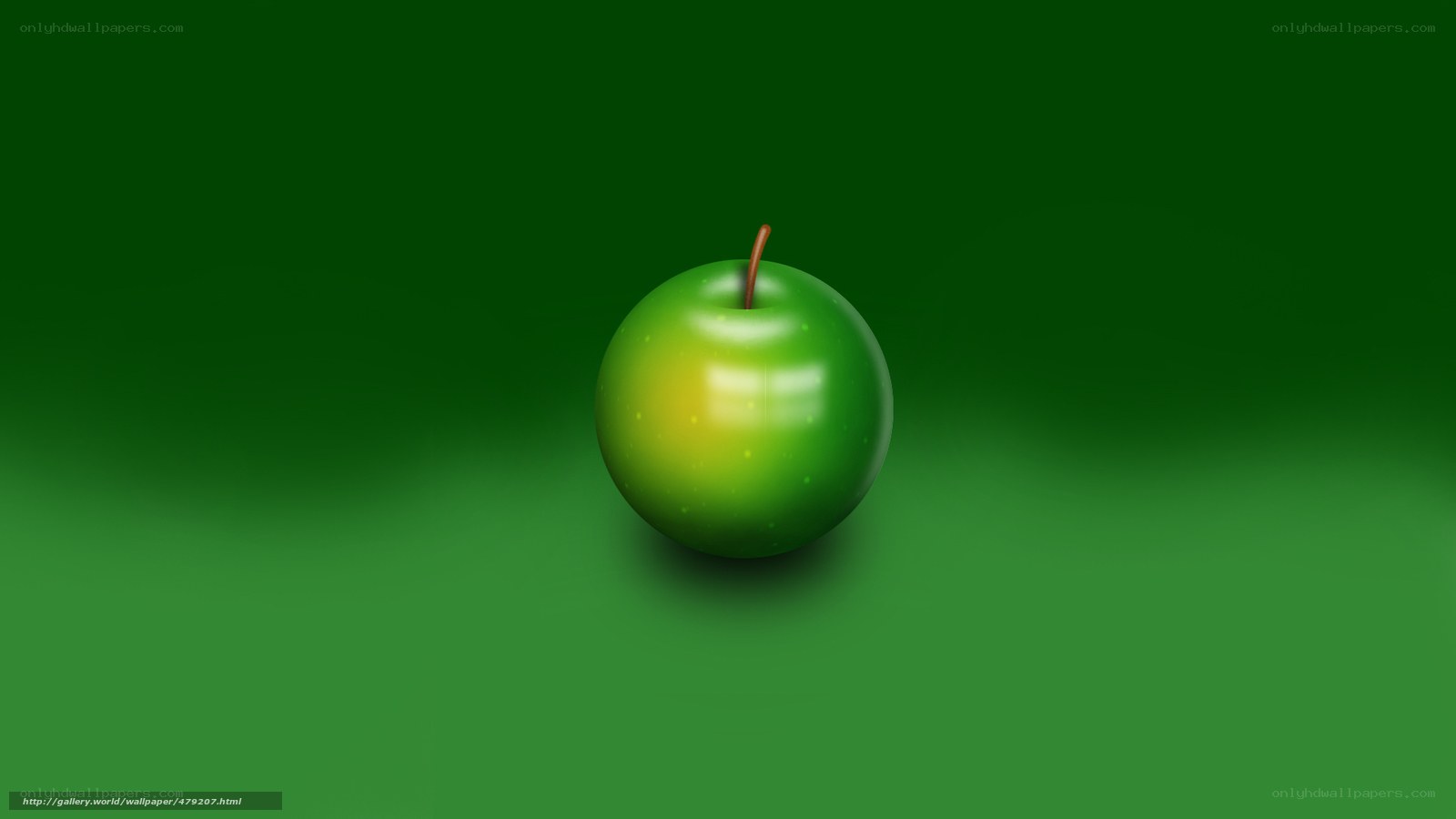 green apple on green background