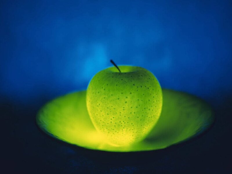 Green Apple on Plate