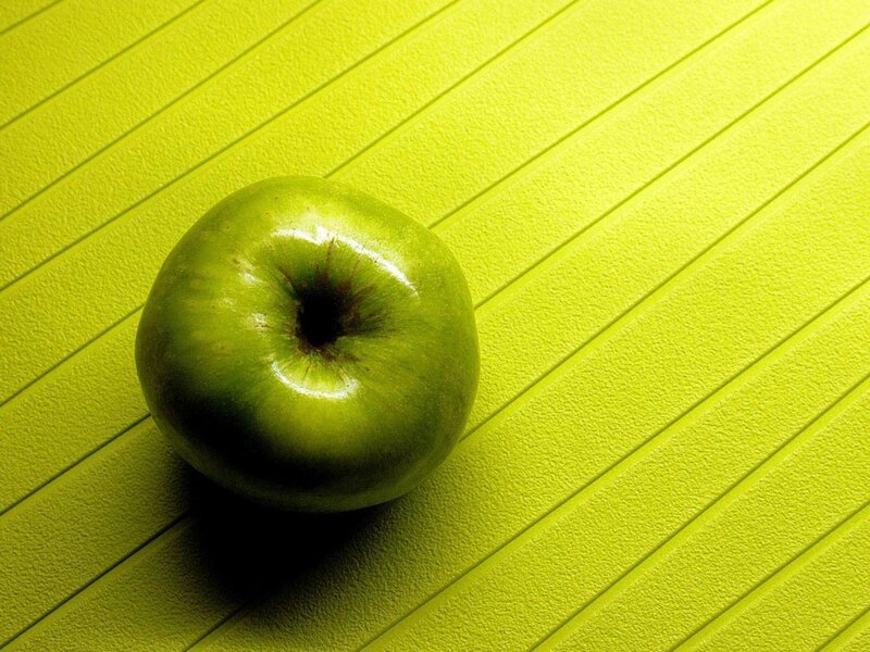 Green Apple on Surface