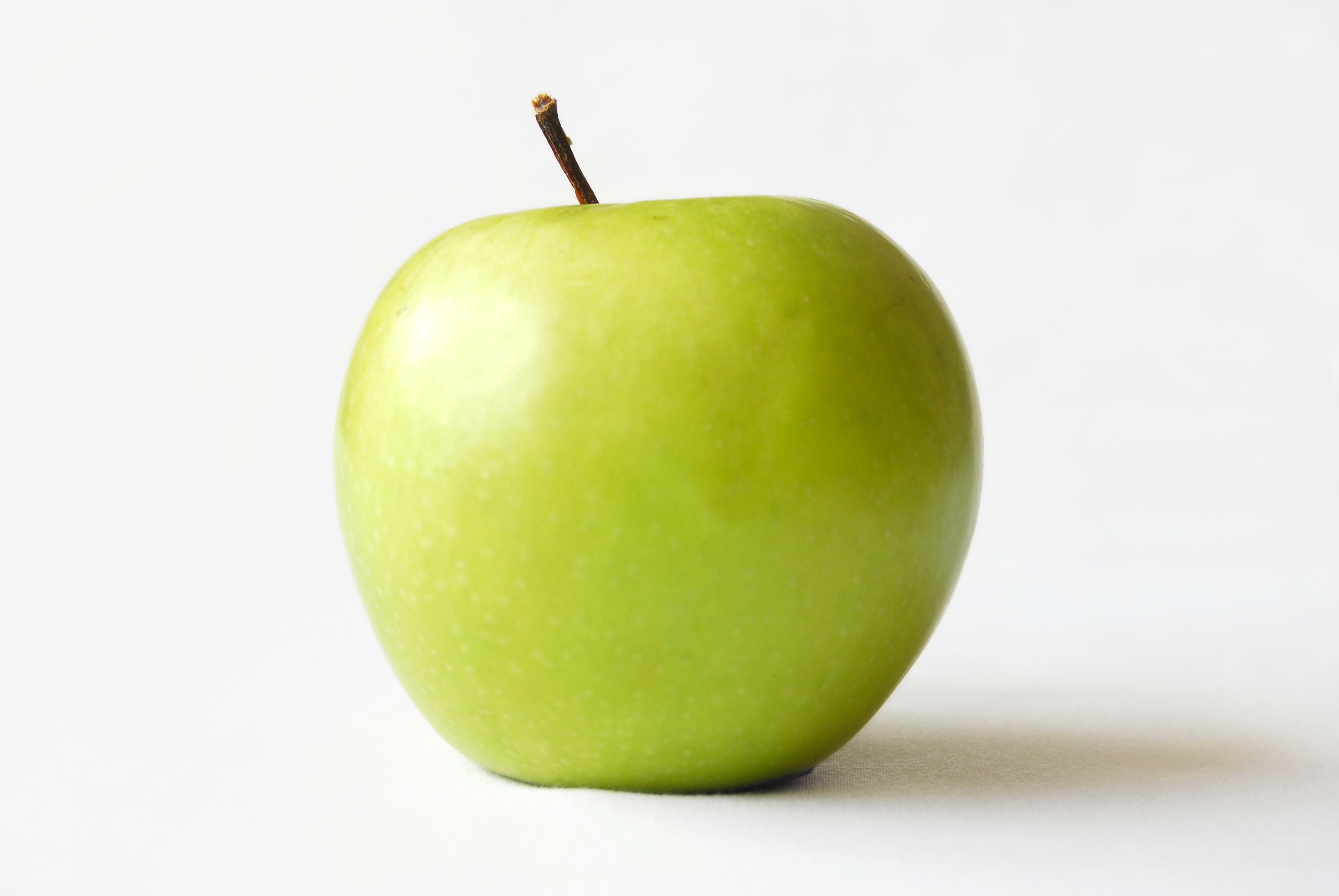 green apple on white background