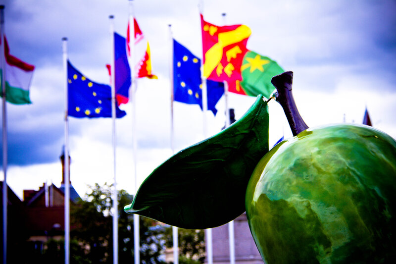 Green Apple Sculpture