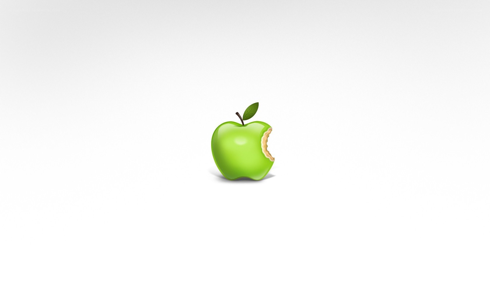 green apple with bite mark