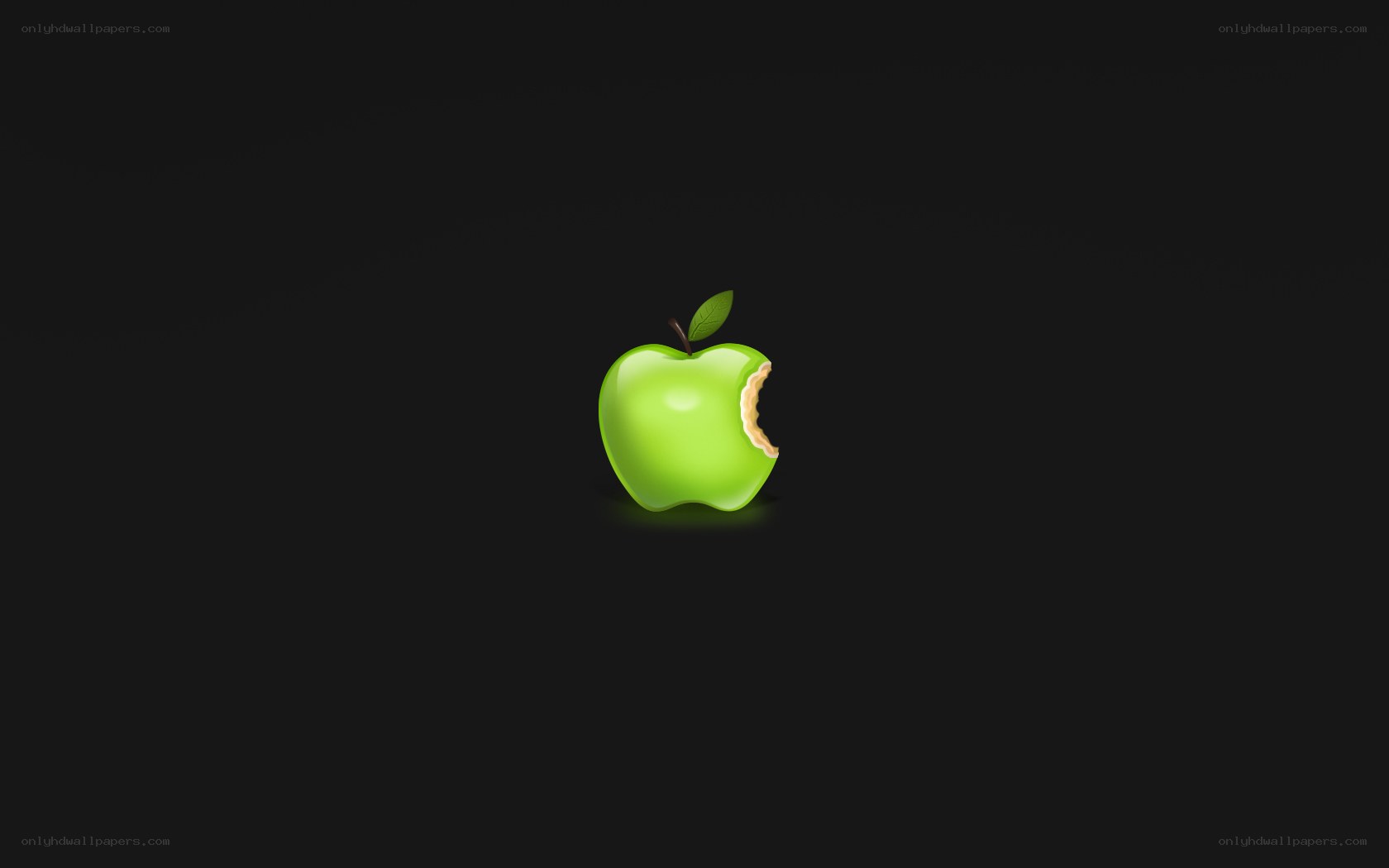 green apple with bite mark
