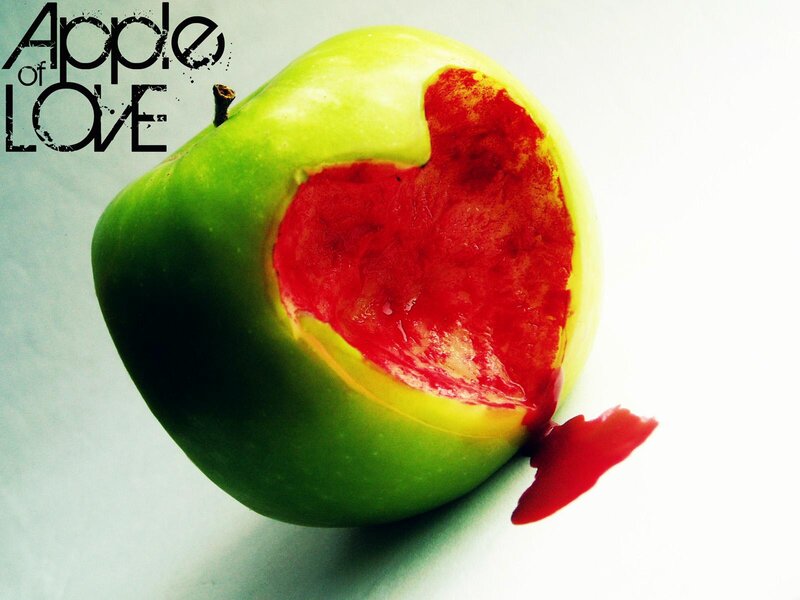 Green Apple with Heart Shape