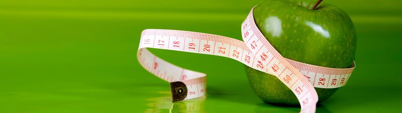 Green Apple with Measuring Tape — Clean