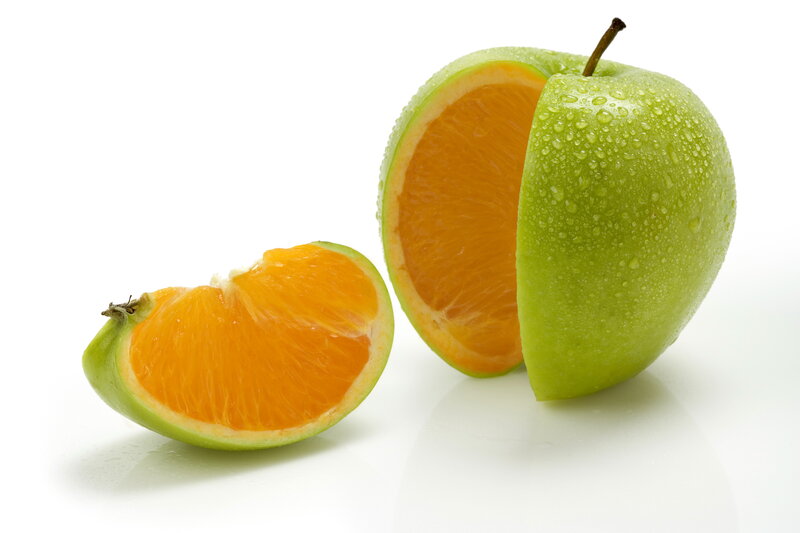 Green Apple with Orange Flesh
