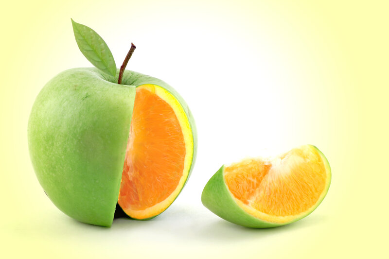 Green Apple with Orange Interior