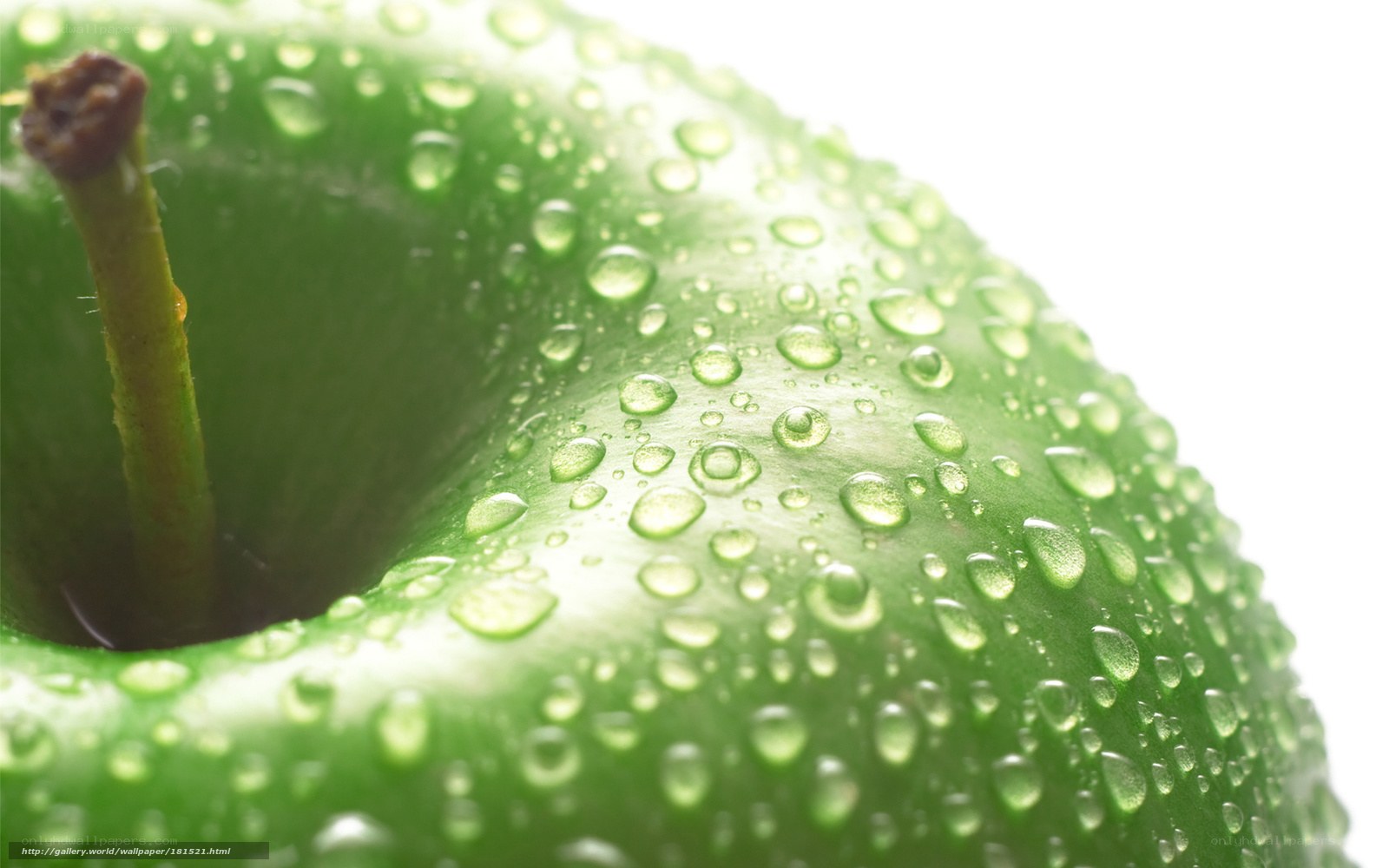 green apple with water droplets