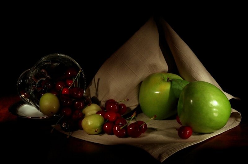 Green Apples and Cherries