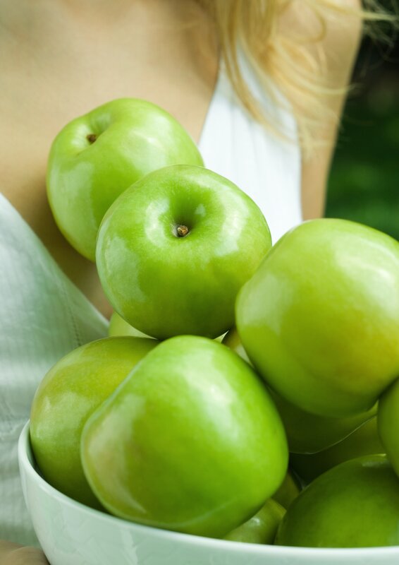 green apples in a bowl