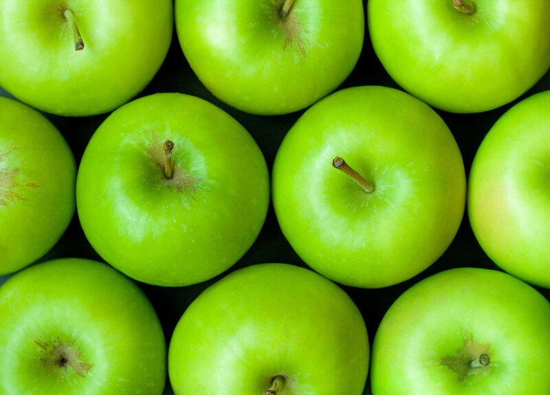 green apples in a pattern