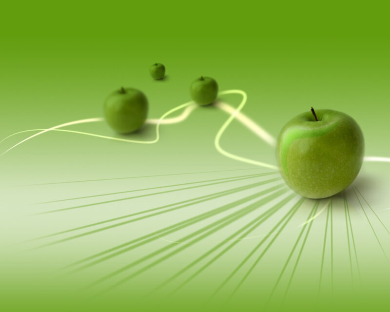 Green Apples on Green Surface