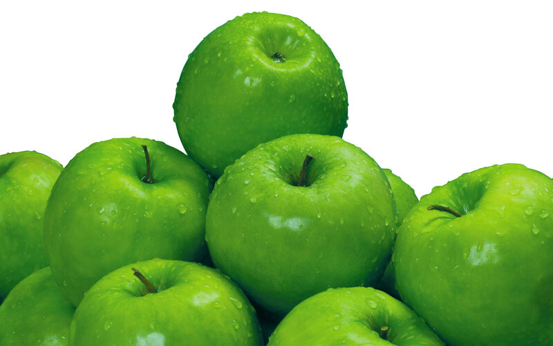 Green Apples with Water Droplets — Fresh, Photograph