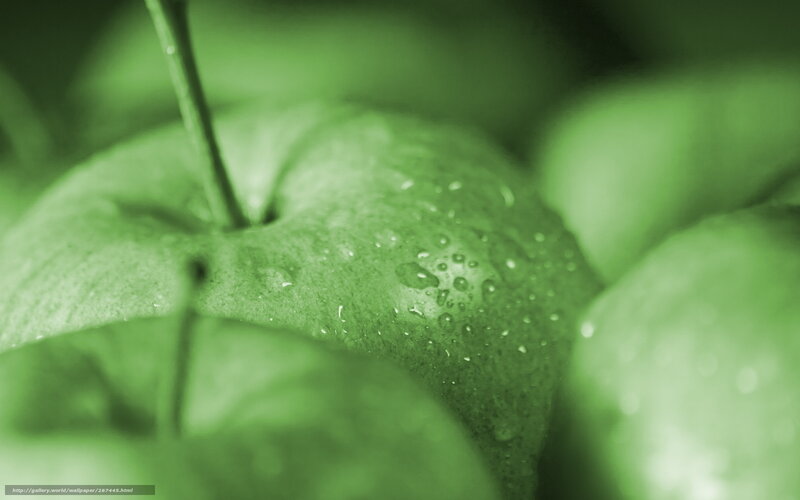green apples with water droplets