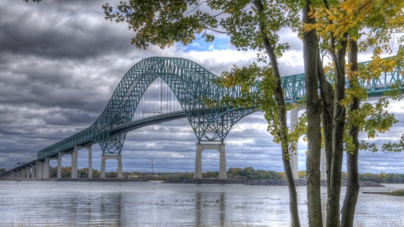 Green Arched Bridge — Dramatic, Autumn