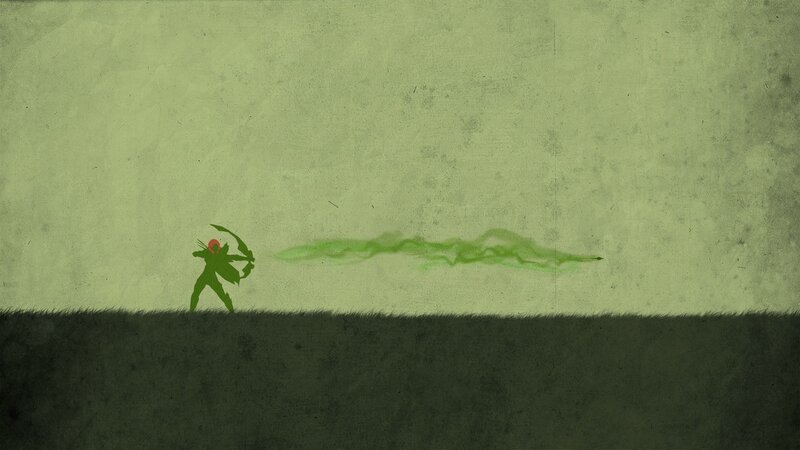 Green Archer Silhouette — Dramatic