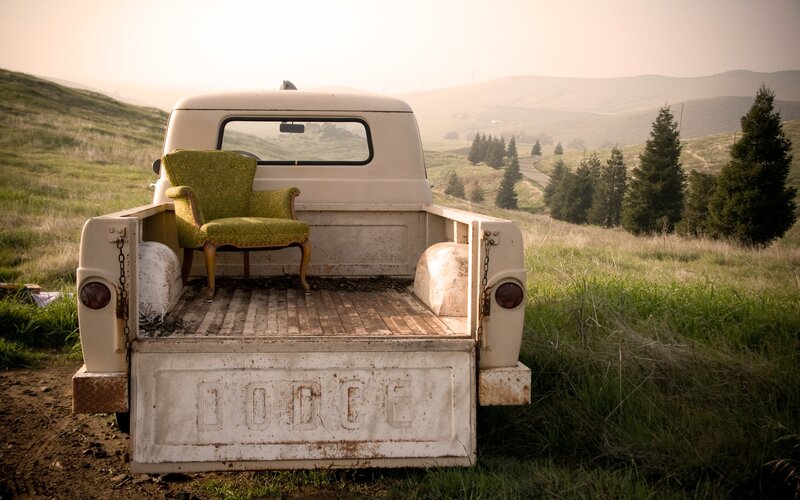 Green Armchair in Truck