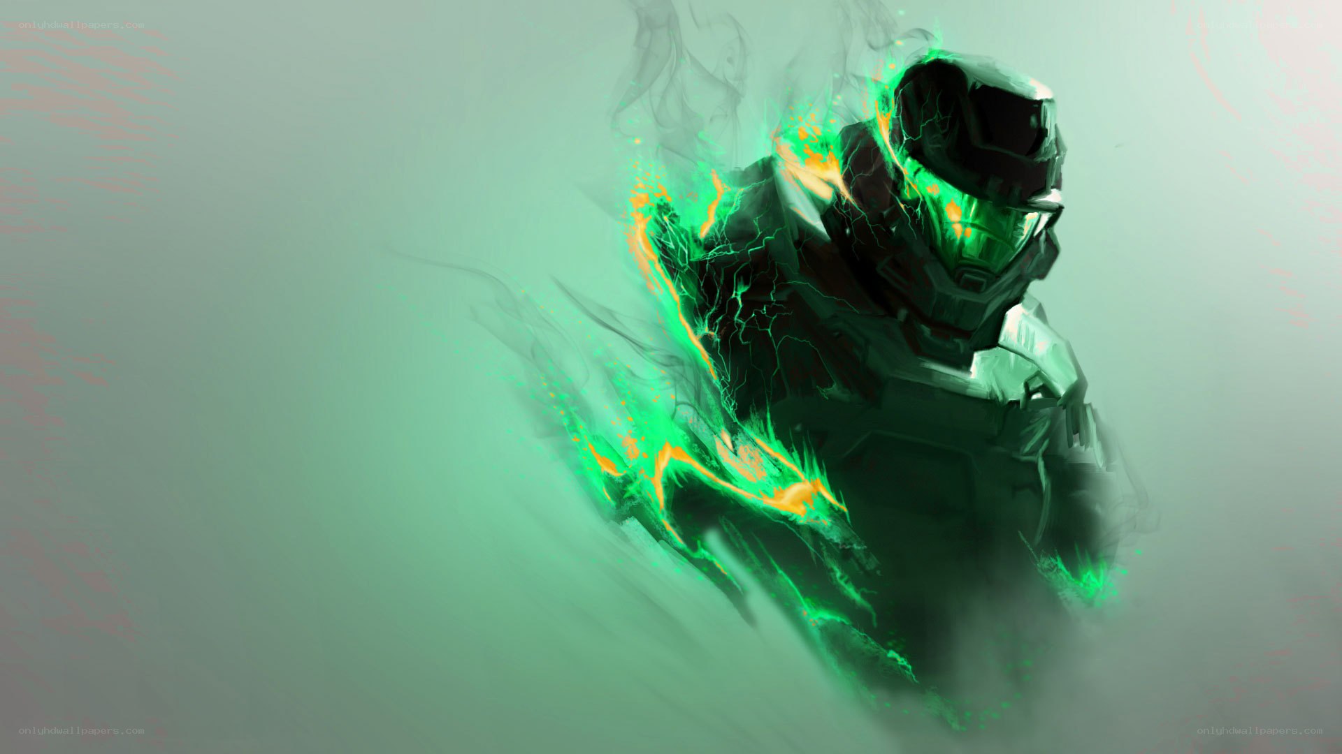 green-armored soldier in motion
