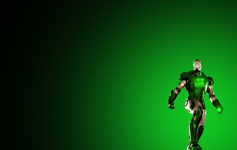 green armored superhero