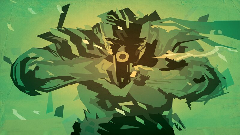 Green Armored Warrior — Dramatic, Digital Art, Armor