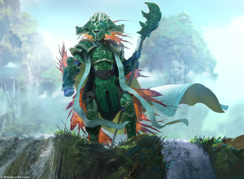 Green-armored Warrior — Green, Dramatic, Morning