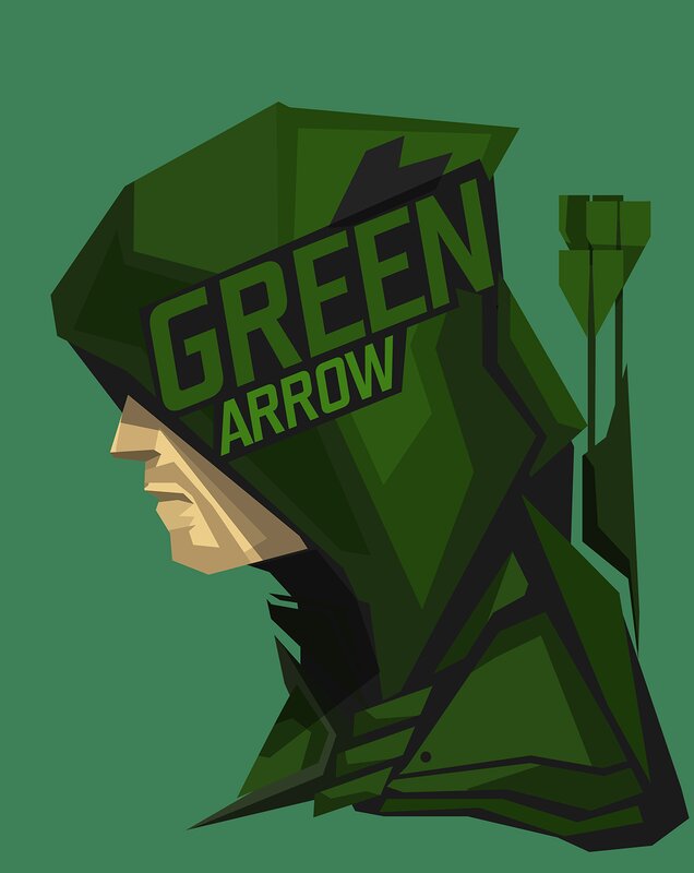 Green Arrow Character — Dramatic, Vector Art