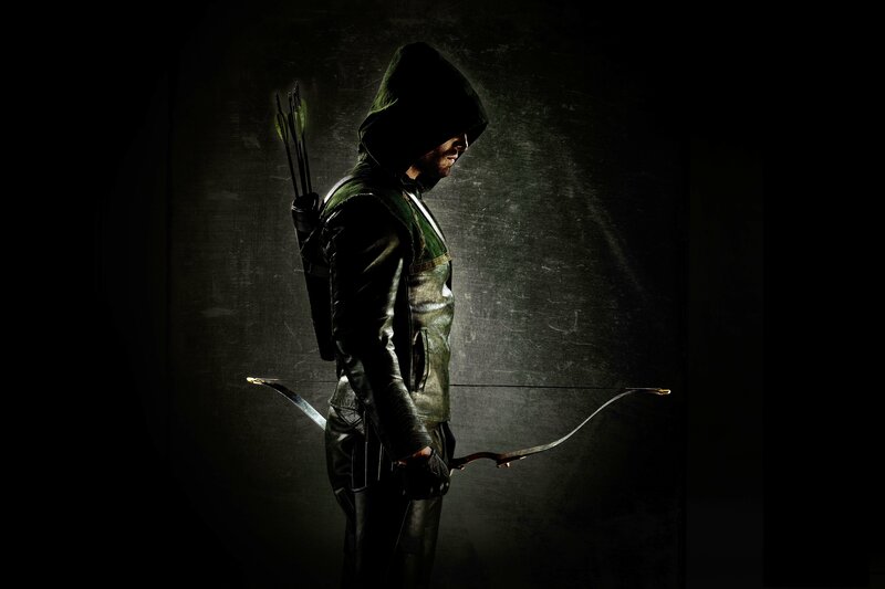 Green Arrow in silhouette