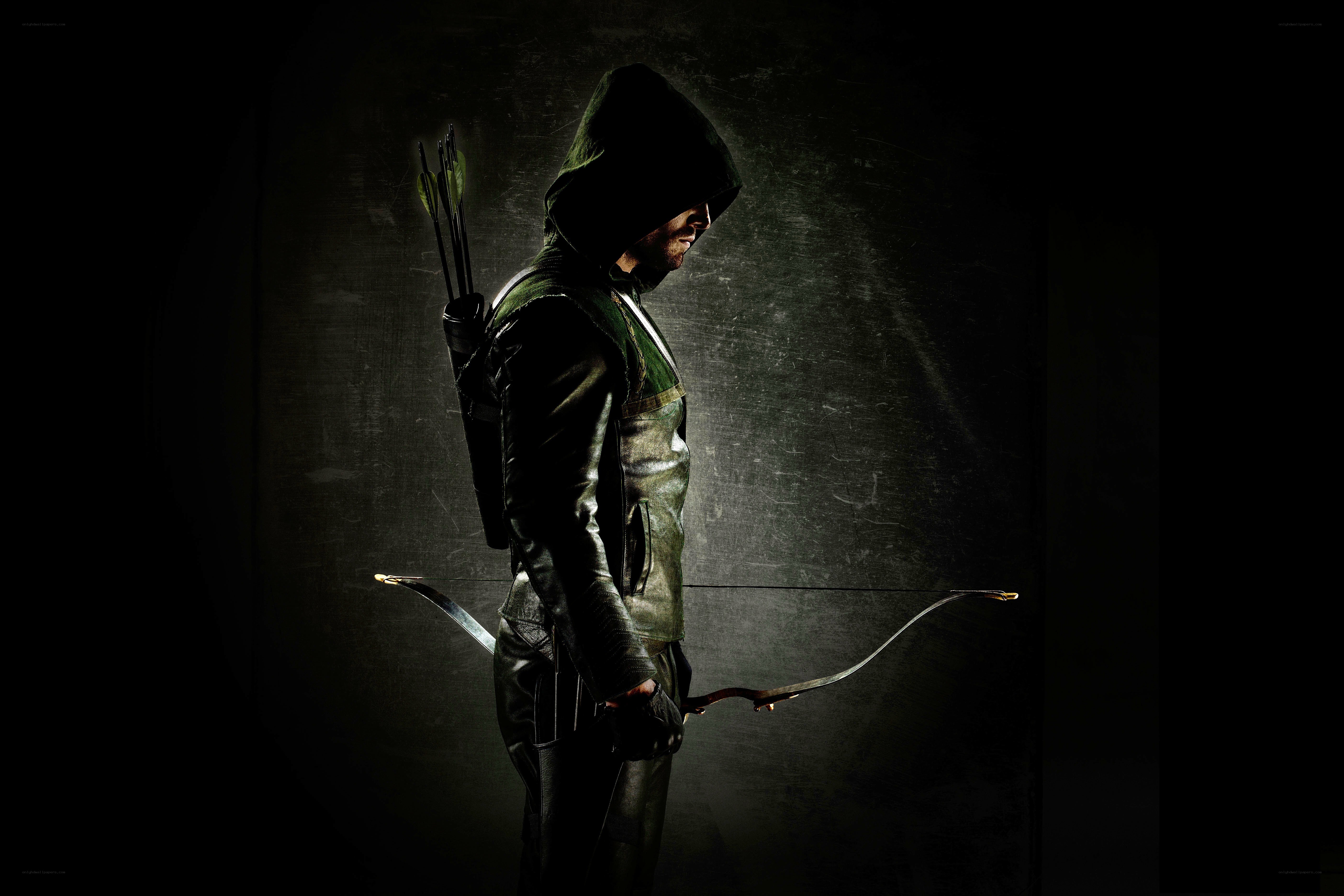 Green Arrow in silhouette