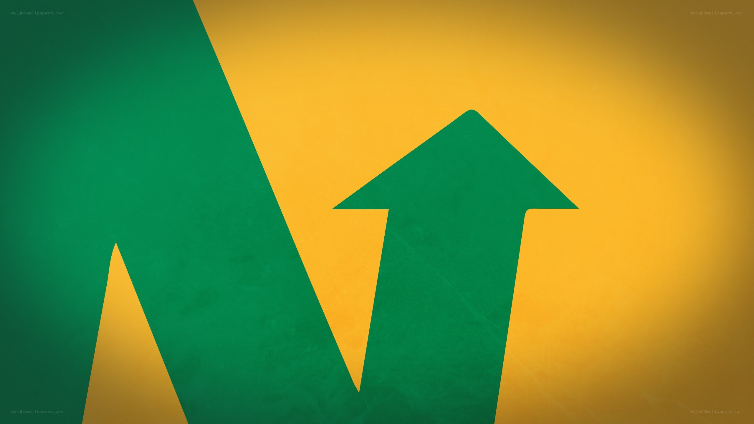 green arrow on yellow background