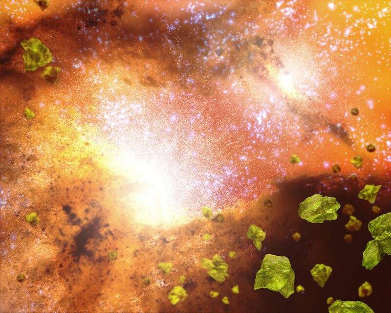 Green Asteroids in Space