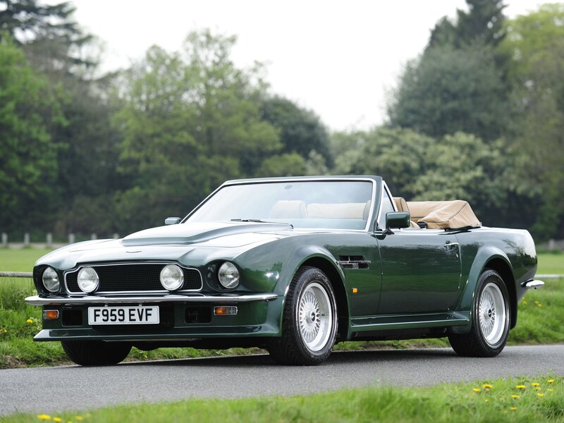 Green Aston Martin convertible