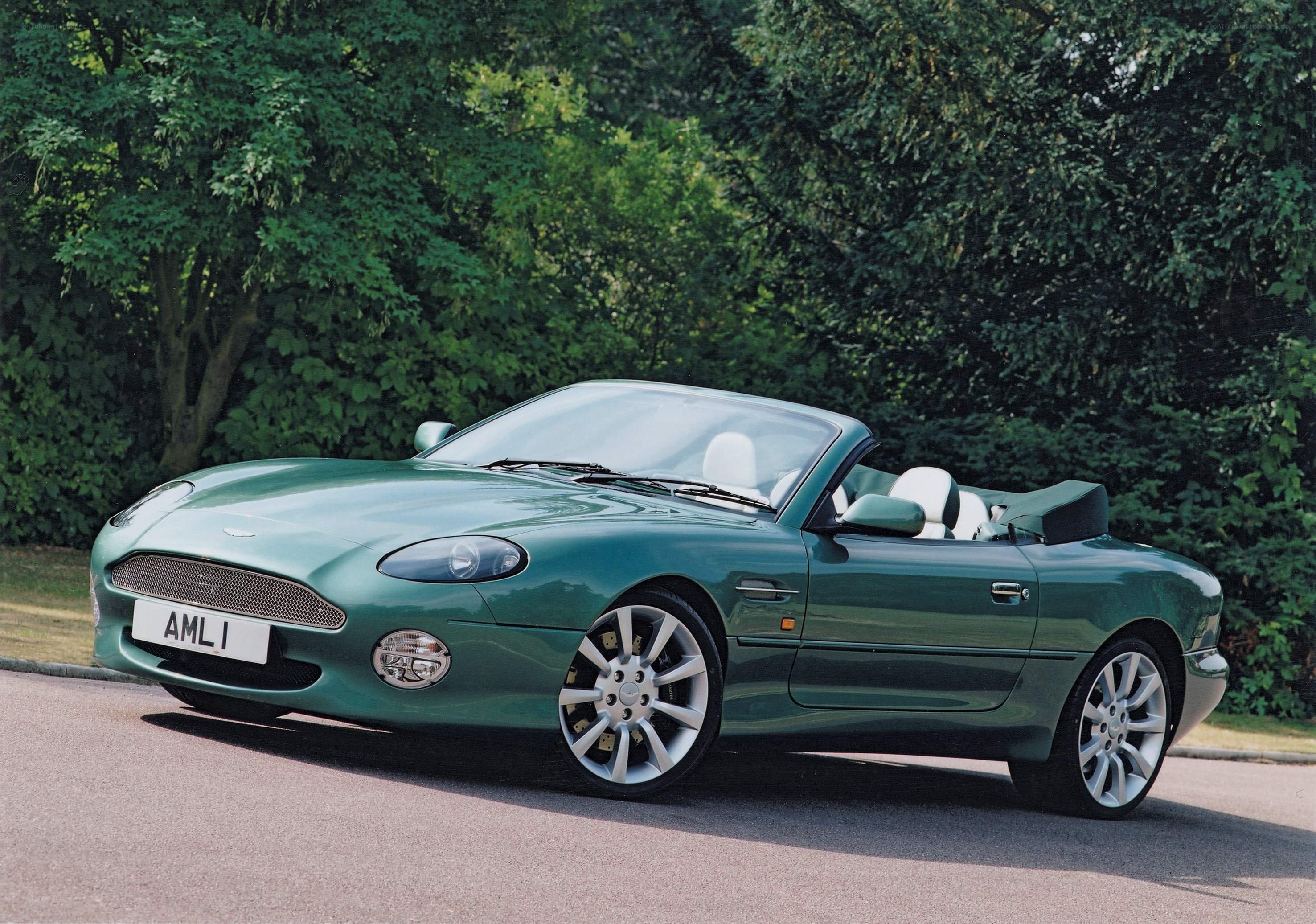 Green Aston Martin convertible