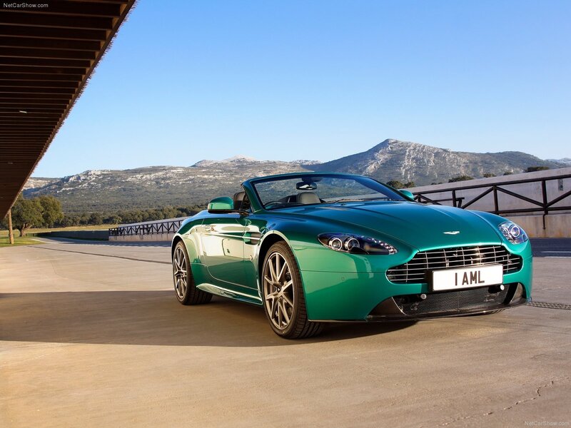 Green Aston Martin convertible