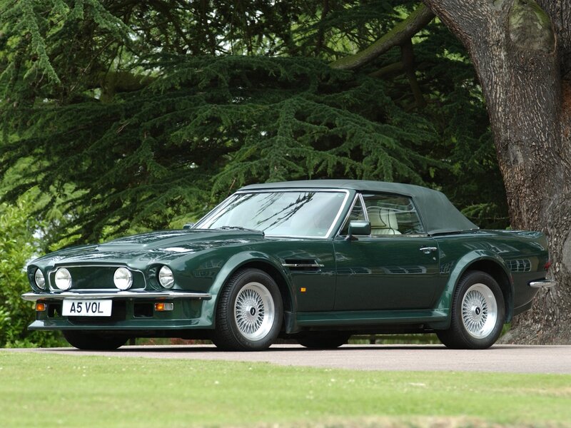 Green Aston Martin convertible