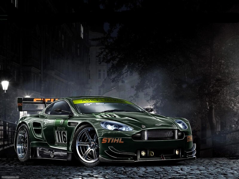 Green Aston Martin race car