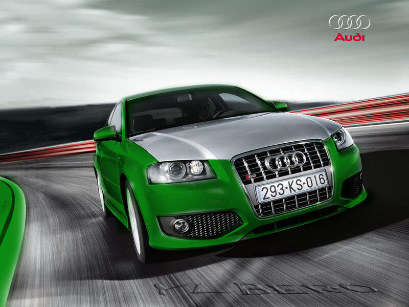 green audi on racetrack
