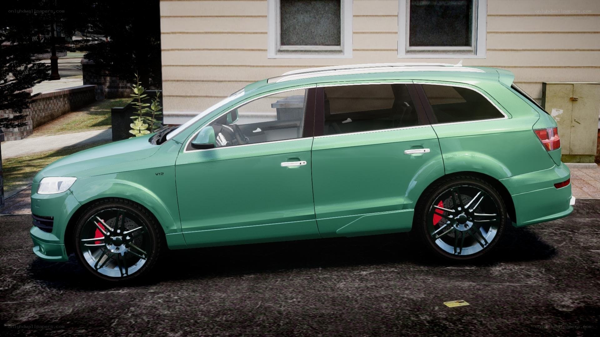 green audi station wagon
