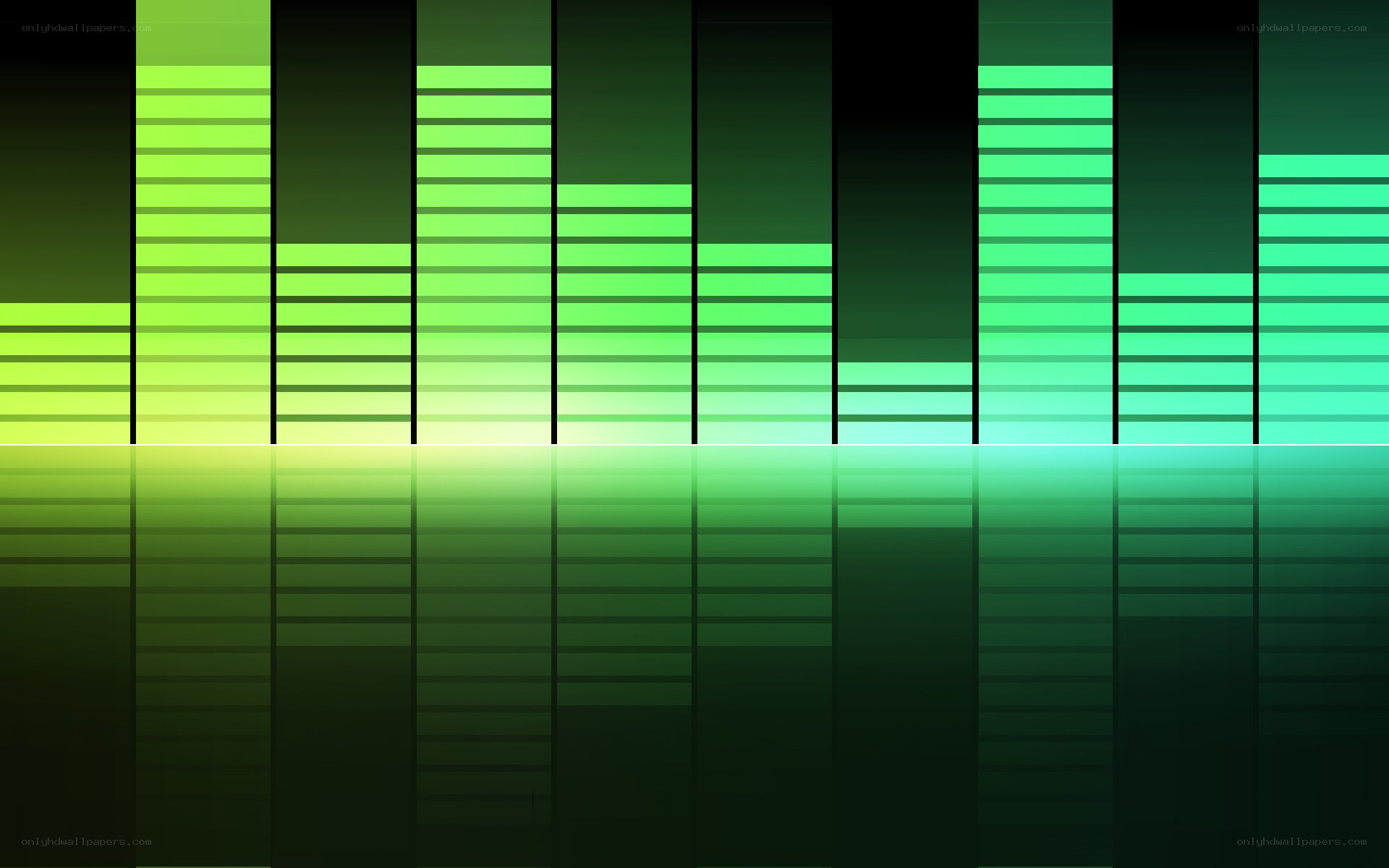 green audio equalizer bars