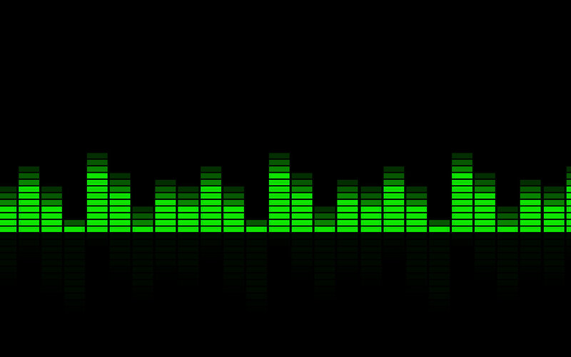 Green Audio Equalizer Bars — Black
