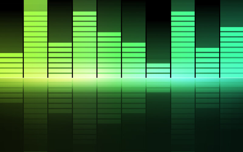 Green Audio Equalizer Bars — Calm