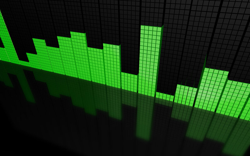 Green Audio Equalizer Bars — Technological