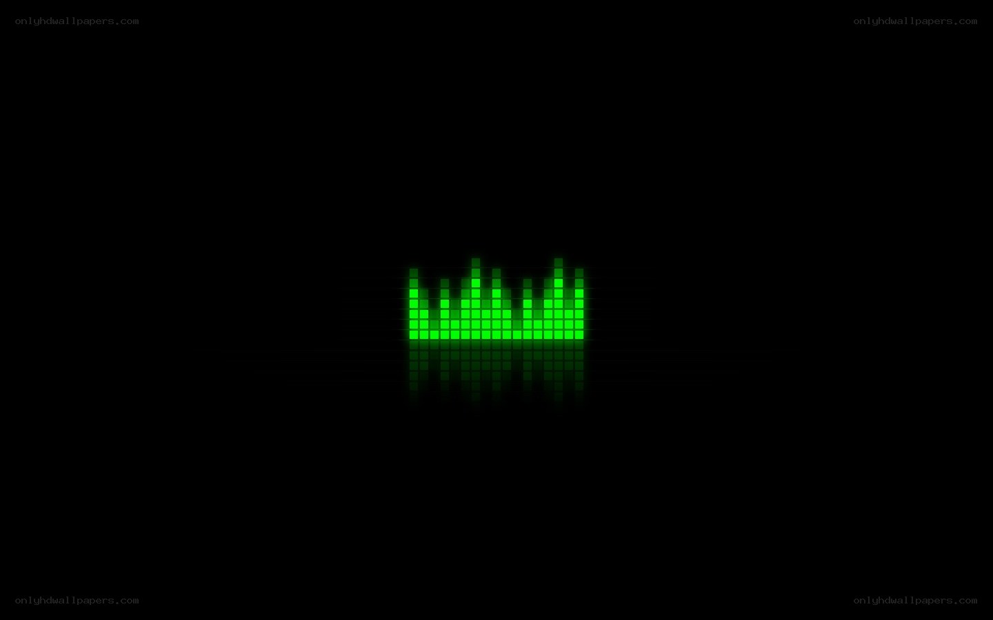 green audio equalizer on black