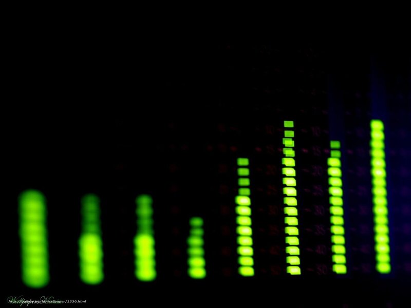 Green audio level meters
