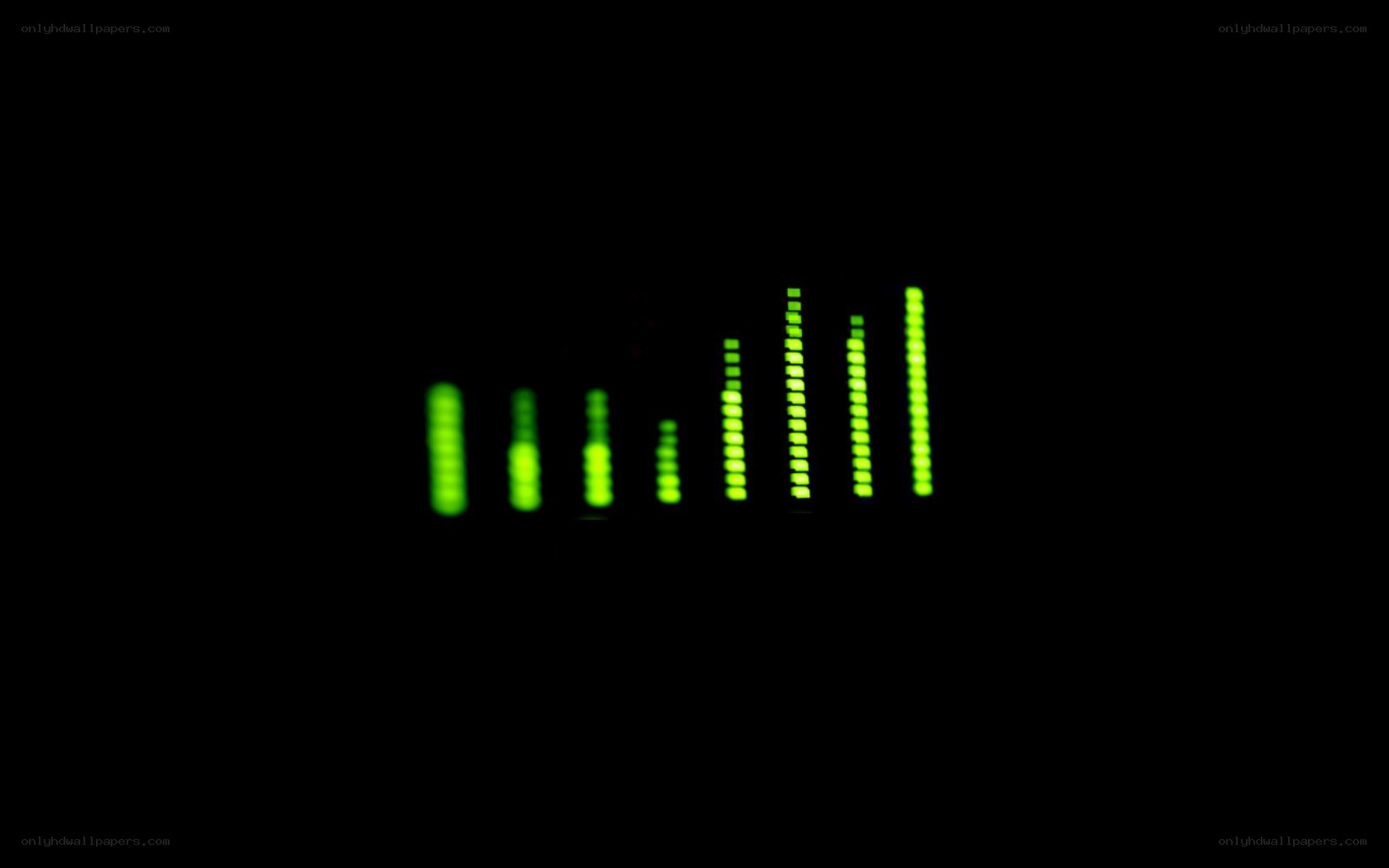 green audio levels on black