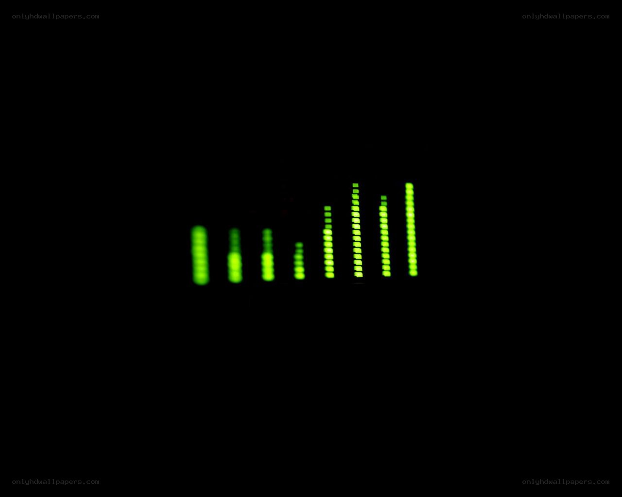 green audio levels on black