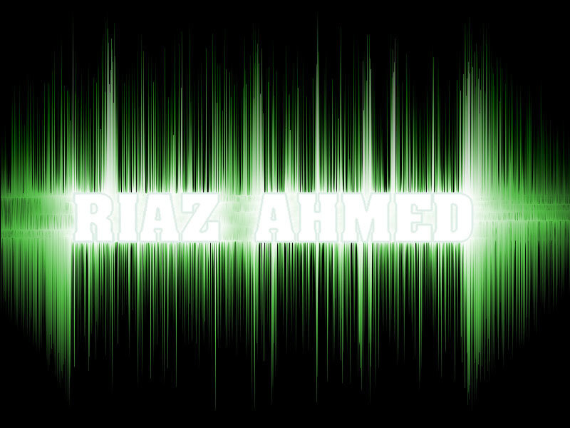 green audio wave name display