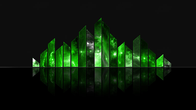 green audio waveform design