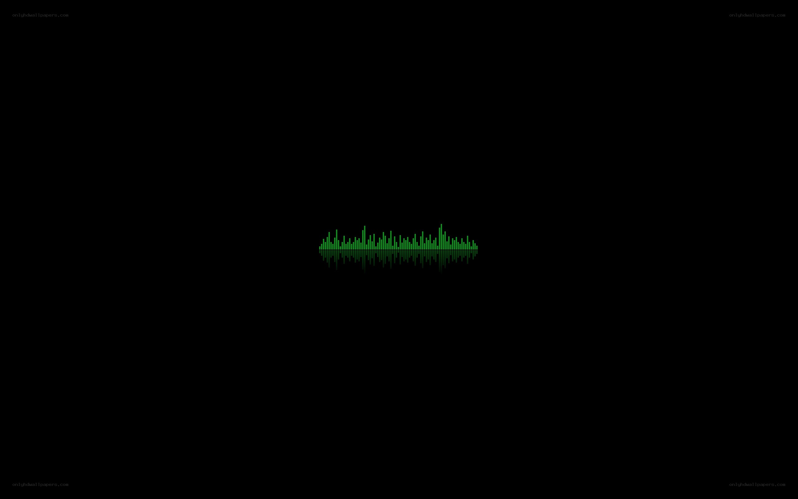 green audio waveform on black