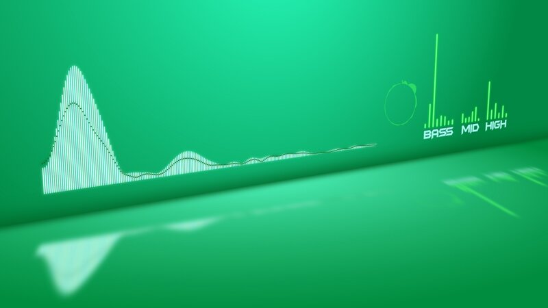 green audio waveform visualization